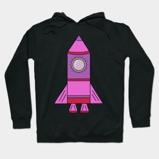 Cute Pink Rocket Ship Pattern Hoodie